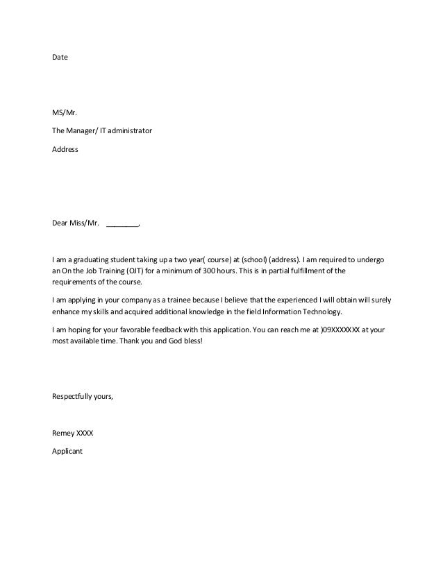 application letter of bsba