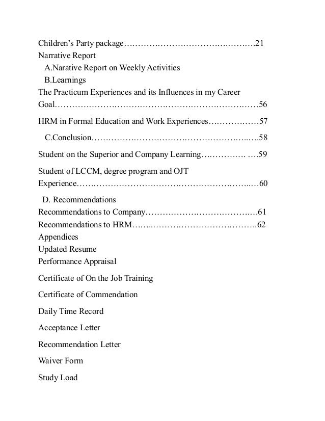 case study sample for ojt