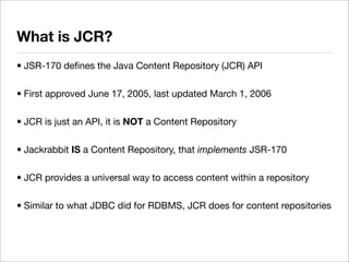 2008-12 OJUG JCR Demo