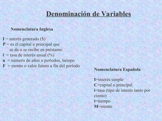 Tipos de interes para el calculo de aprobación de proyectos | PPT