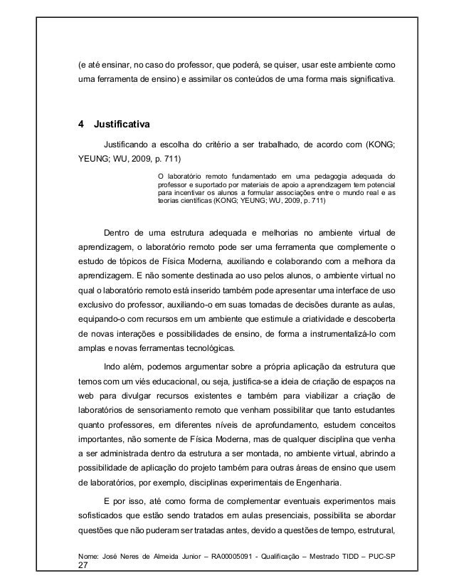 Texto apresentado para obtenção da qualificação de mestrado