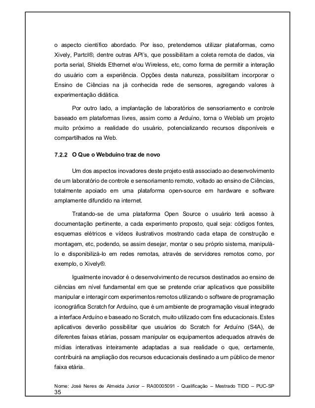 Texto apresentado para obtenção da qualificação de mestrado