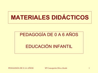 MATERIALES DIDÁCTICOS PEDAGOGÍA DE 0 A 6 AÑOS EDUCACIÓN INFANTIL 