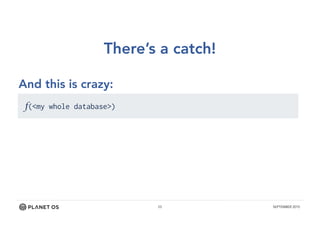 23 SEPTEMBER 2015
There’s a catch!
f(<my whole database>)
And this is crazy:
 