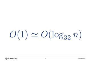 41 SEPTEMBER 2015
O(1) ' O(log32 n)
 