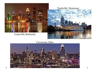 Nashville, Tennessee

Louisville, Kentucky
Cincinnati, Ohio

 