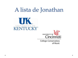 A lista de Jonathan

 