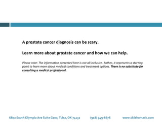 A	
  prostate	
  cancer	
  diagnosis	
  can	
  be	
  scary.	
  
	
  
Learn	
  more	
  about	
  prostate	
  cancer	
  and	
...