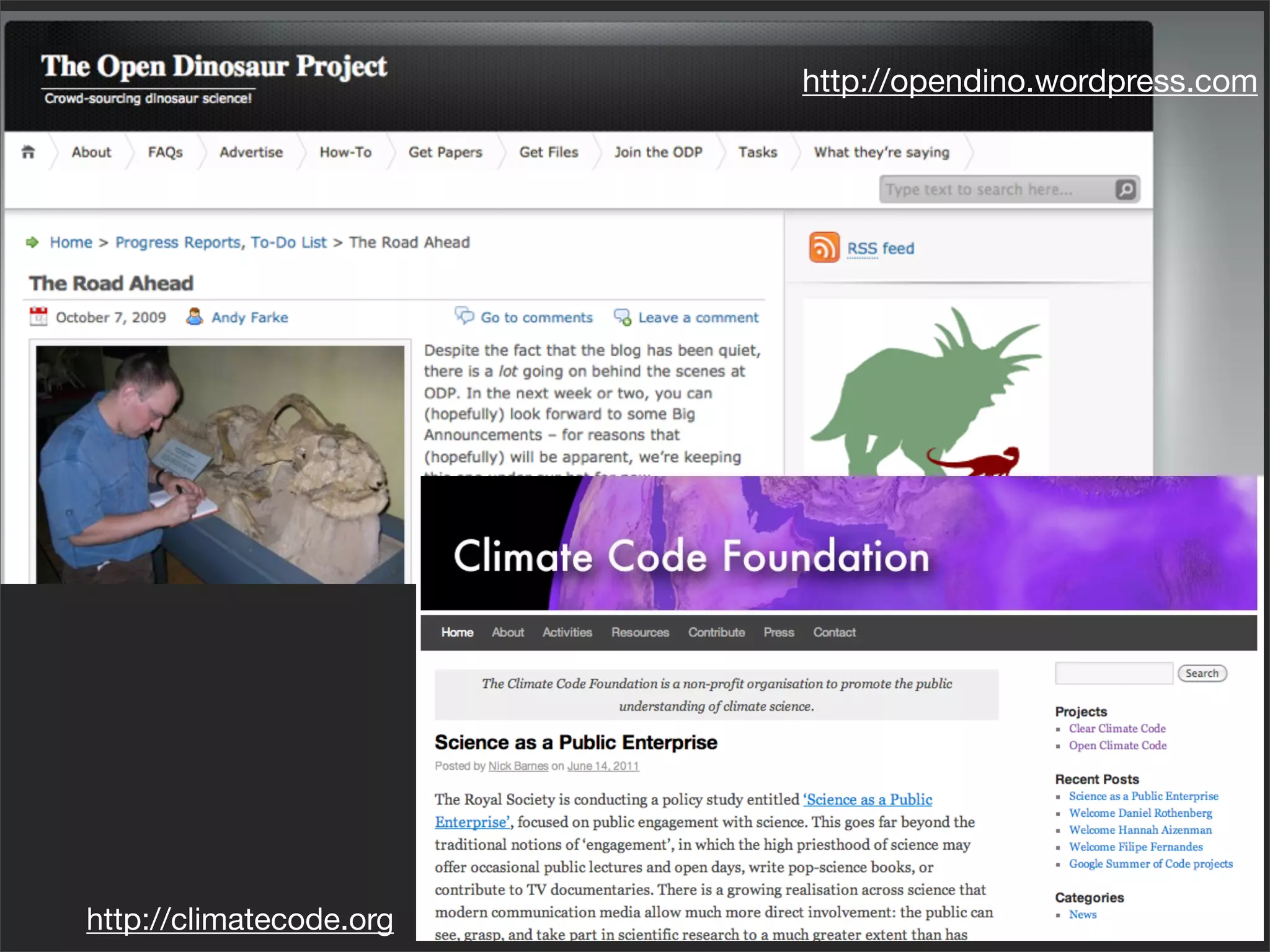 http://opendino.wordpress.com




http://climatecode.org
 