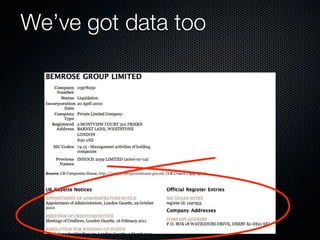 We’ve got data too
 