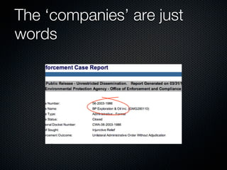 The ‘companies’ are just
words
 
