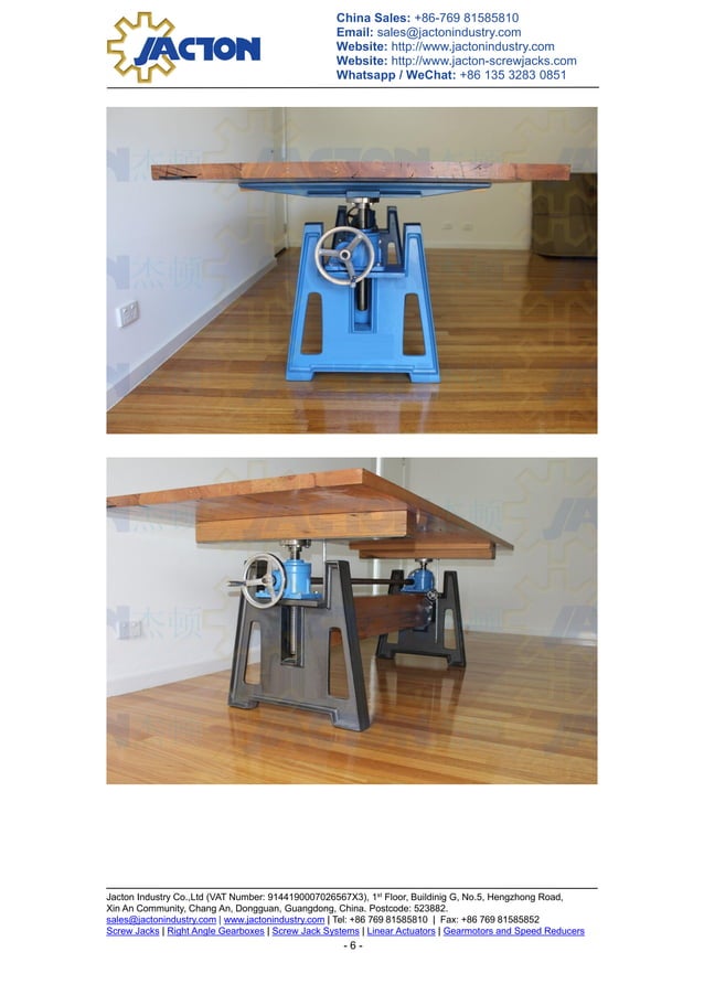 industrial crank table base lift mechanism with adjustable height