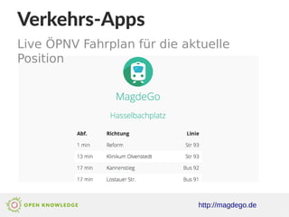 Verkehrs-Apps
Live ÖPNV Fahrplan für die aktuelle
Position
http://magdego.de
 