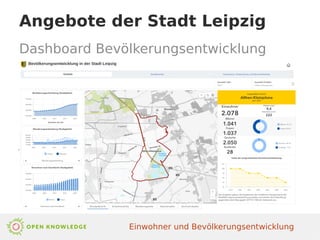 Dashboard Bevölkerungsentwicklung
Einwohner und Bevölkerungsentwicklung
Angebote der Stadt Leipzig
 