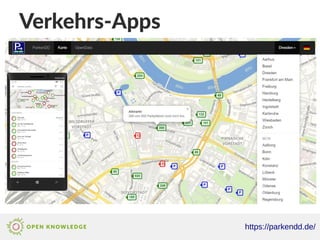 Verkehrs-Apps
Freie Parkplätze Dresden
https://parkendd.de/
 