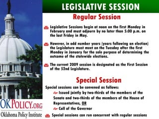Oklahoma 2009 Legislative Primer
