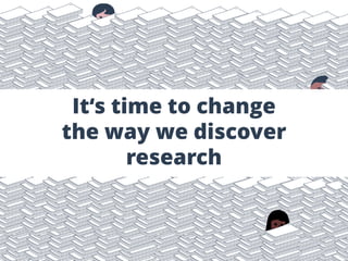 It‘s time to change
the way we discover
research
 