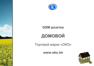 GSM розетка
ДОМОВОЙ
Торговой марки «ОКО»
www.oko.tm
 