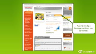 A gomb mindig a
látványvonal felett van.
Így kell ezt!
 