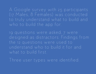 1. What is your age?
2. What id your gender?
3. Which city / neighborhood do you live in?
4. What is your marital status?
5. What is the nature/ﬁeld of your work?
6. How often do you give out your contact information to people you newly meet?
7. Which setting do you usually give your contact information?
8. When meeting new people, when do you ﬁnally decide to give your contact
information?
9. With the new people you meet, how often do you ask for their contact
information ﬁrst?
10. What is the ideal situation you give out your contact information?
11. What are the problems you face when meeting new people?
12. When you are meeting new people, do you: (a) approach him/her ﬁrst (b)Wait
to be approached (c)Join the conversation (d) Other
13. What phone brand are you currently using?
14. Are you in the market of buying a new phone?
15. What SNS proﬁles do you have?
16. Among your social media proﬁles, which one do you regularly check or use?
17. What apps do you regularly use?
18. Do you know any digital business cards available? If yes, which one would you
most likely use?
19. When you download a new app, how likely would you share it to people?
questionnaire
 
