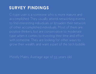 35 yrs old | “Very Social”
"John”
+ Positive thinker
+ Anyone is a potential sale
+ Casual and very friendly to talk to
+ Likes talking to local business-owners
+ Can talk about anything for hours
+ Find some work/life balance
 