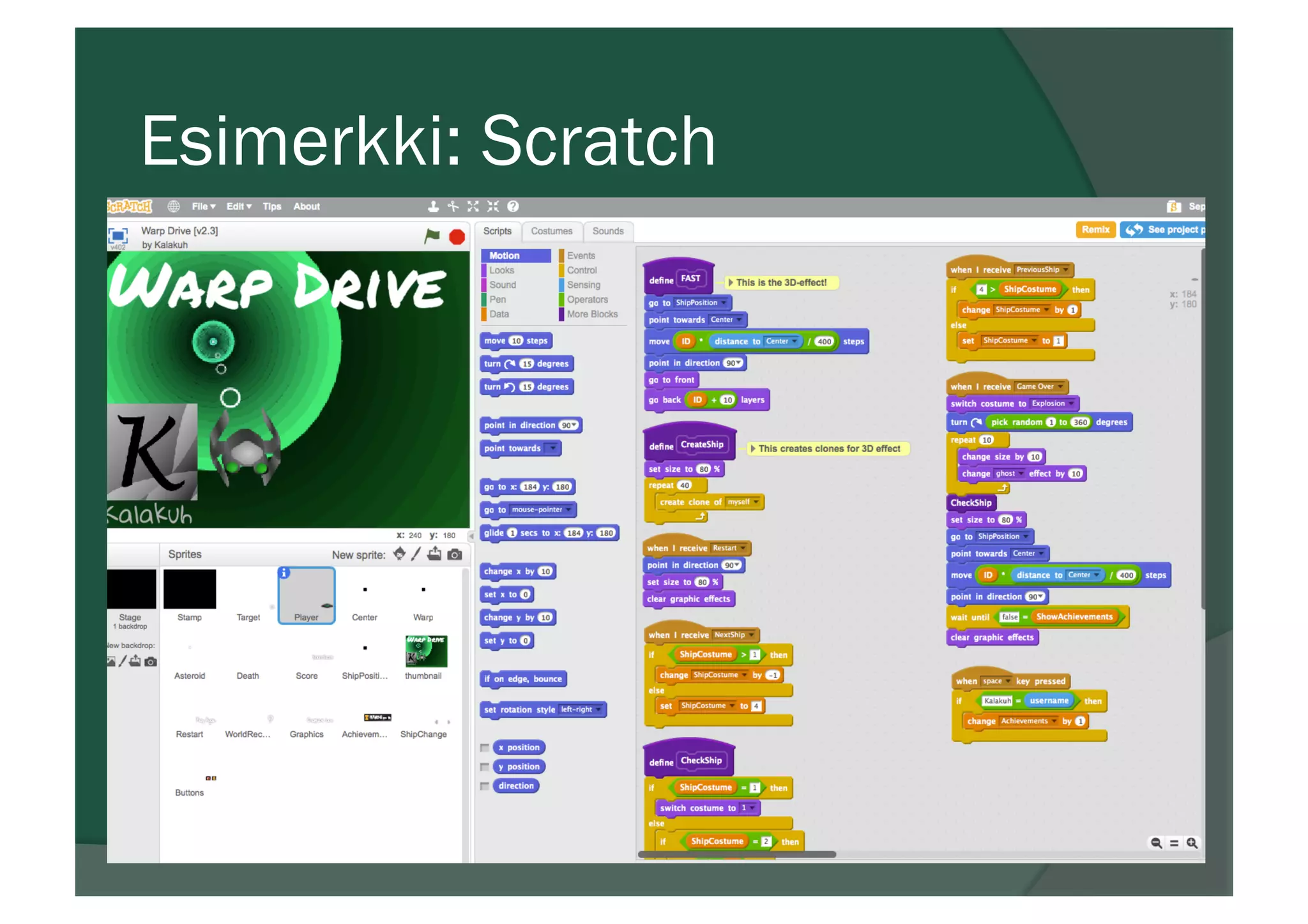 Esimerkki: Scratch
 