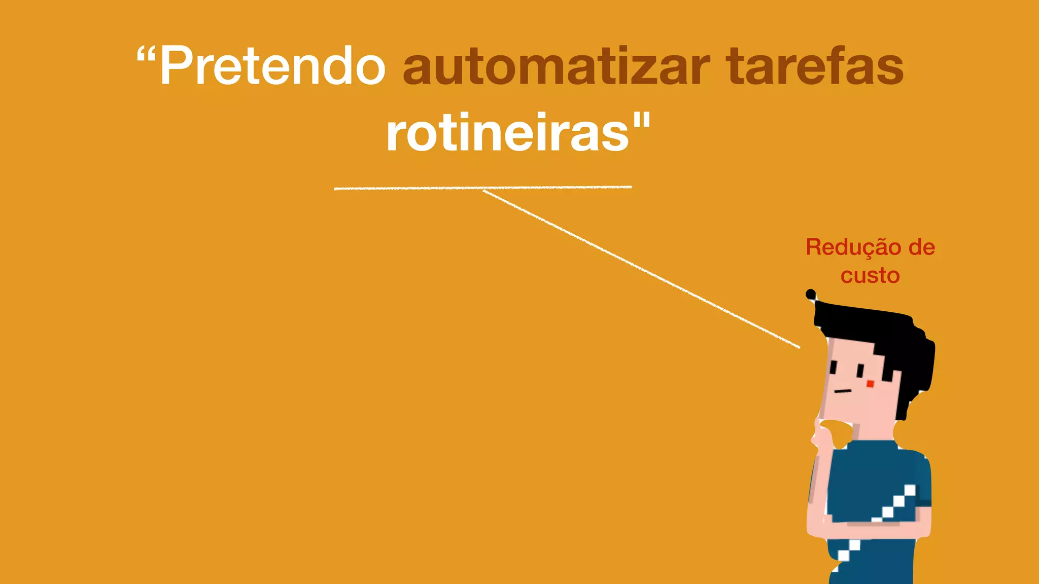 “Pretendo automatizar tarefas
rotineiras"
Redução de
custo
 