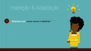 Inspeção & Adaptação
1 Objetivos não alinhados com a meta da empresaEmpresa com metas claras e objetivas
 