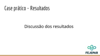 Case prático - Resultados
Discussão dos resultados
 