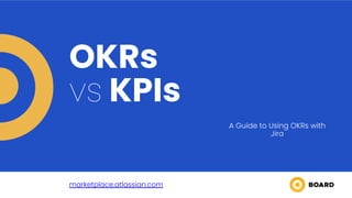 vs KPIs
OKRs
A Guide to Using OKRs with
Jira
marketplace.atlassian.com
 