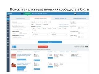 Поиск и анализ тематических сообществ в ОК.ru
 
