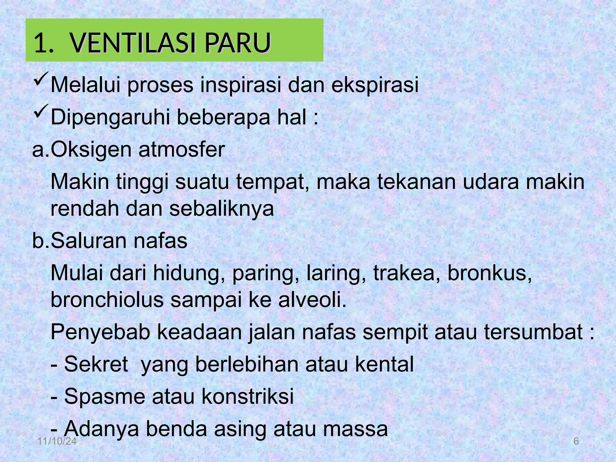 Konsep Kebutuhan dasar manusia Oksigenasi | PPT