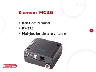 Siemens MC35i Ren GSM-terminal RS-232 Mulighet for ekstern antenne 