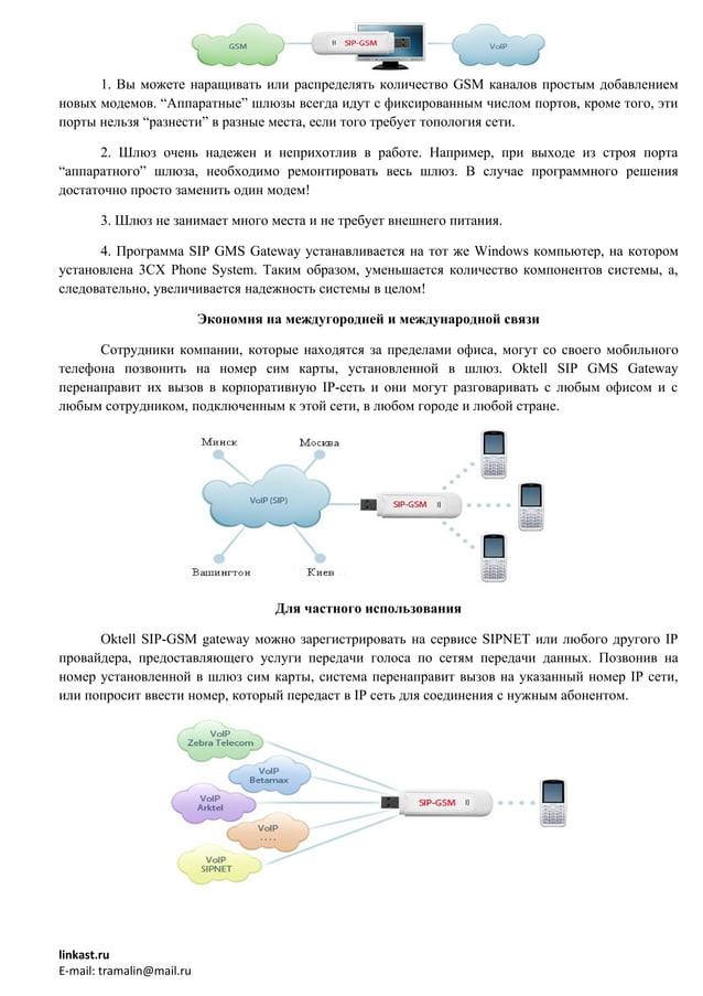 Oktell SIP-GSM Gateway. SIP-GSM шлюз в 3-5 раз дешевле! | PDF | Free ...