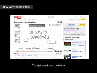 NEW WAYS TO DO CREDS The agency without a website 