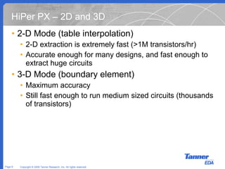 Parasitic Extraction Product from Tanner EDA | PPT