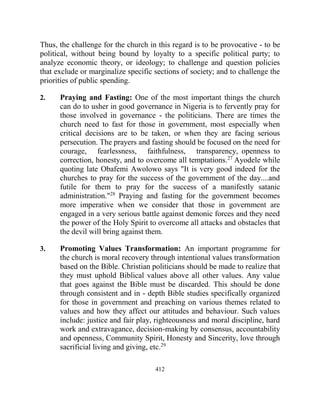 The Role of the Church towards Achieving Good Governance in Nigeria | PDF