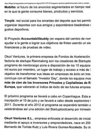 Okuri Ventures & Tetuan Valley - Menciones en medios Sep2011 - Parte B