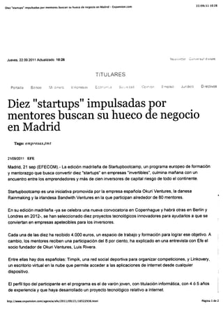 Okuri Ventures & Tetuan Valley - Menciones en medios Sep2011 - Parte B