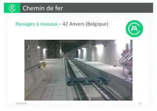 Chemin de fer
26/02/2020 22
Passages à niveaux – 42 Anvers (Belgique)
 
