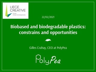 Les bioplastiques, entre limites et opportunités | LIEGE CREATIVE, 23.02.21