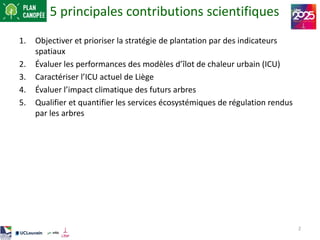 5 principales contributions scientifiques
1. Objectiver et prioriser la stratégie de plantation par des indicateurs
spatia...