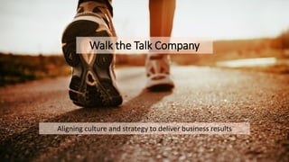 ²
Walk the Talk Company
Aligning culture and strategy to deliver business results
 