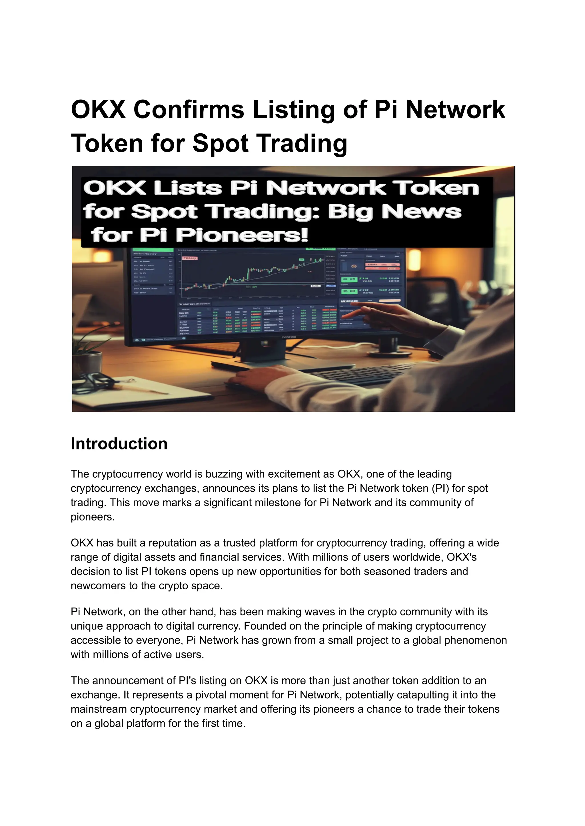 OKX Confirms Listing of Pi Network Token for Spot Trading.pdf