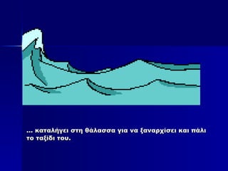 …
… καταλήγει
καταλήγει στη θάλασσα για να ξαναρχίσει και πάλι
στη θάλασσα για να ξαναρχίσει και πάλι
το ταξίδι του.
το ταξίδι του.
 