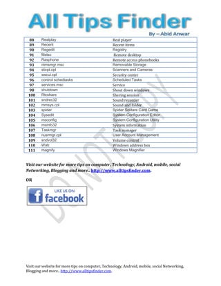 list of run commands | PDF