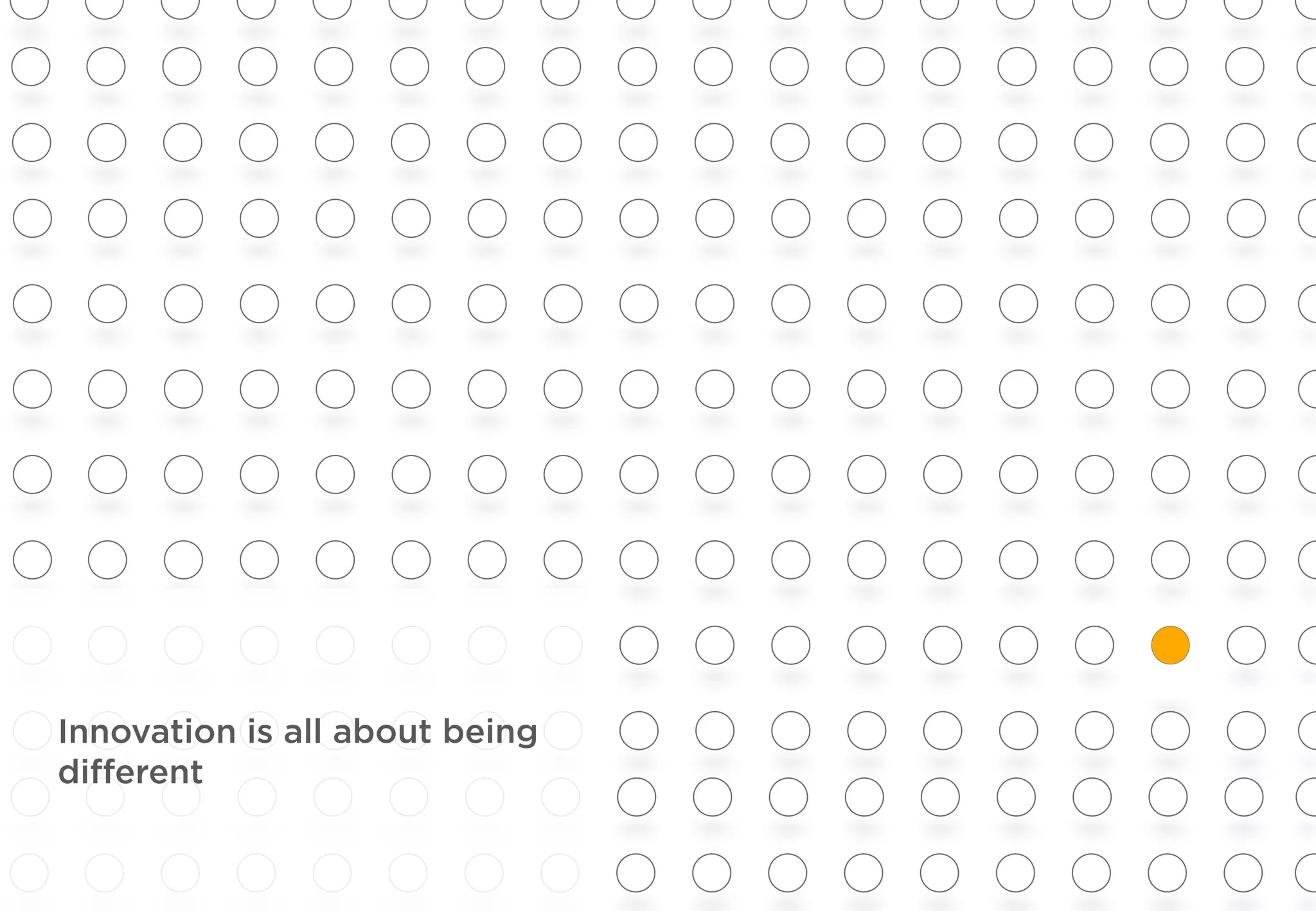 Innovation is all about being
diﬀerent
 