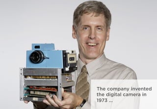 The company invented
the digital camera in
1973 …
 