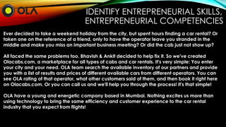 Ola cabs  successful entrepreneurial