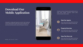 Proactively envisioned multimedia based expertise and cross
media growth strategies. Seamlessly visualize quality
intellectual capital without superior.
Meet Our Agents
Make a type specimen book unknown printer took
a galley of type and scrambled it to make a type.
Property Overview
Make a type specimen book unknown printer took
a galley of type and scrambled it to make a type.
View The Price List
Make a type specimen book unknown printer took
a galley of type and scrambled it to make a type.
Collaboration. Leverage agile frameworks to provide a robust. Seamlessly
visualize quality intellectual capital without superior collaboration and
idea sharing coordinate proactive outside thinking about some place.
W W W . O L A F E O . C O M
 